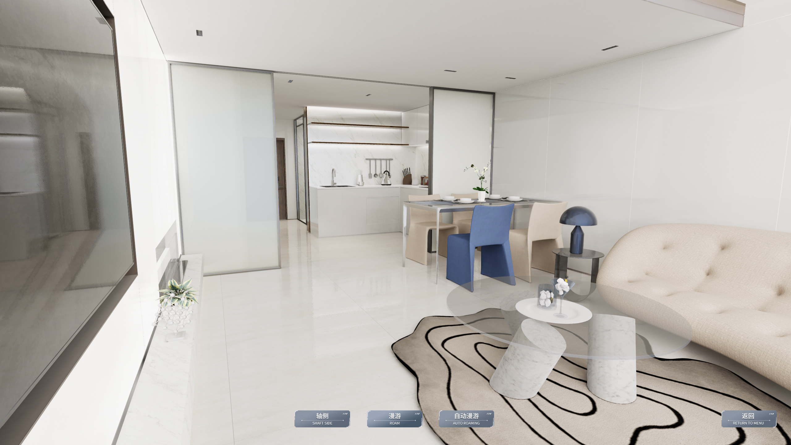 Living room and open kitchen