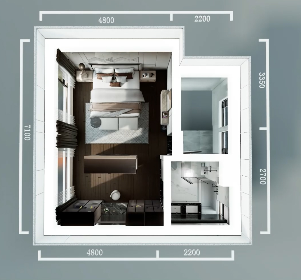 Dimensioned floor plan